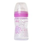 Photo du Chicco Biberon En Plastique avec Tétine Silicone et un Flux Normal 0m+ capacité de 150 ml - Rose avec fleurs