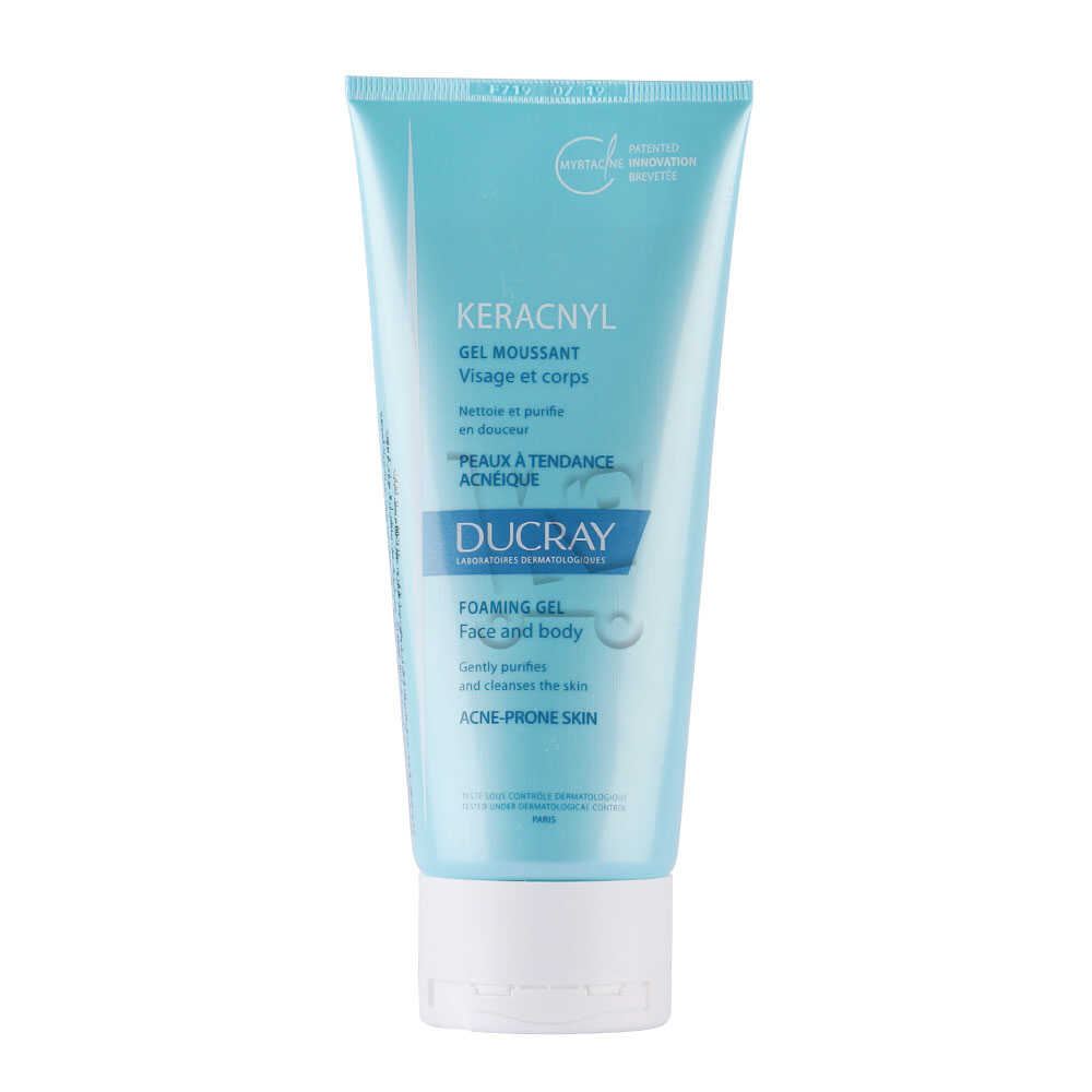 Ducray Keracnyl Gel moussant Visage et Corps, Peaux à tendance acnéique, 200ml Ducray Keracnyl Gel moussant Visage et Corps, Peaux à tendance acnéique, 200ml