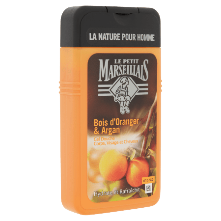 Photo du Gel Douche Homme Bois d'Oranger Et Argan Le petit marseillais - Bouteille de 250 ml