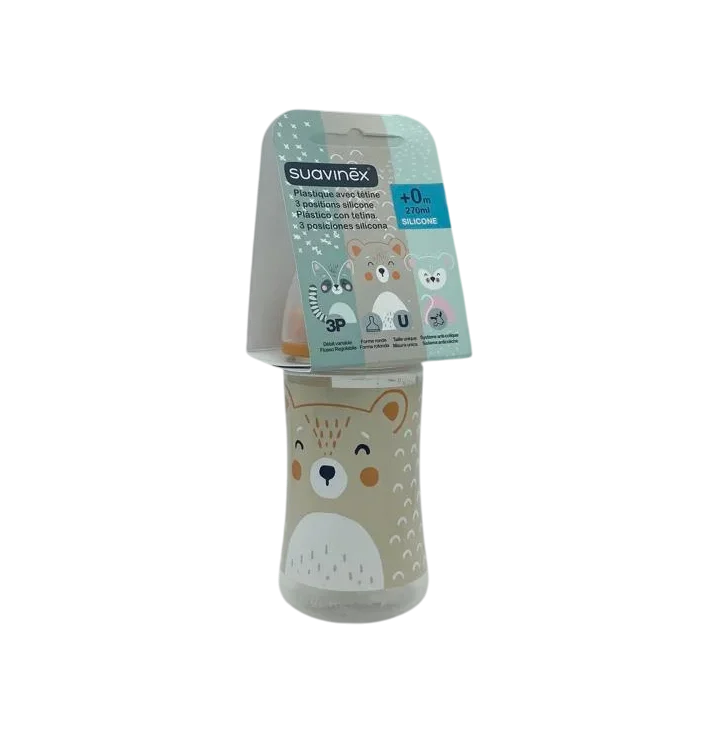 Suavinex Biberon Tétine Silicone Débit Variable Beige +0m 270 ml