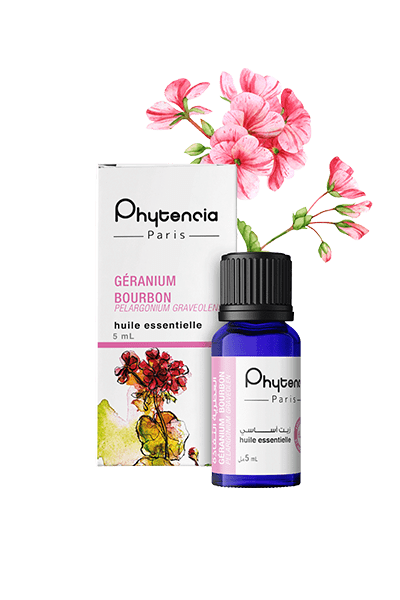 Photo de l'Huile Essentielle De Géranium Bourbon de Phytencia - Flacon de 5 ml