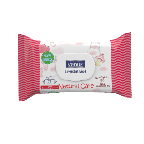 Venus Lingettes Bébé Natural Care A La Vitamine B5 (72 Unités)