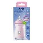 Photo de Chicco Biberon Natural Feeling Flux Rapide 6m+ Rose 330ml
