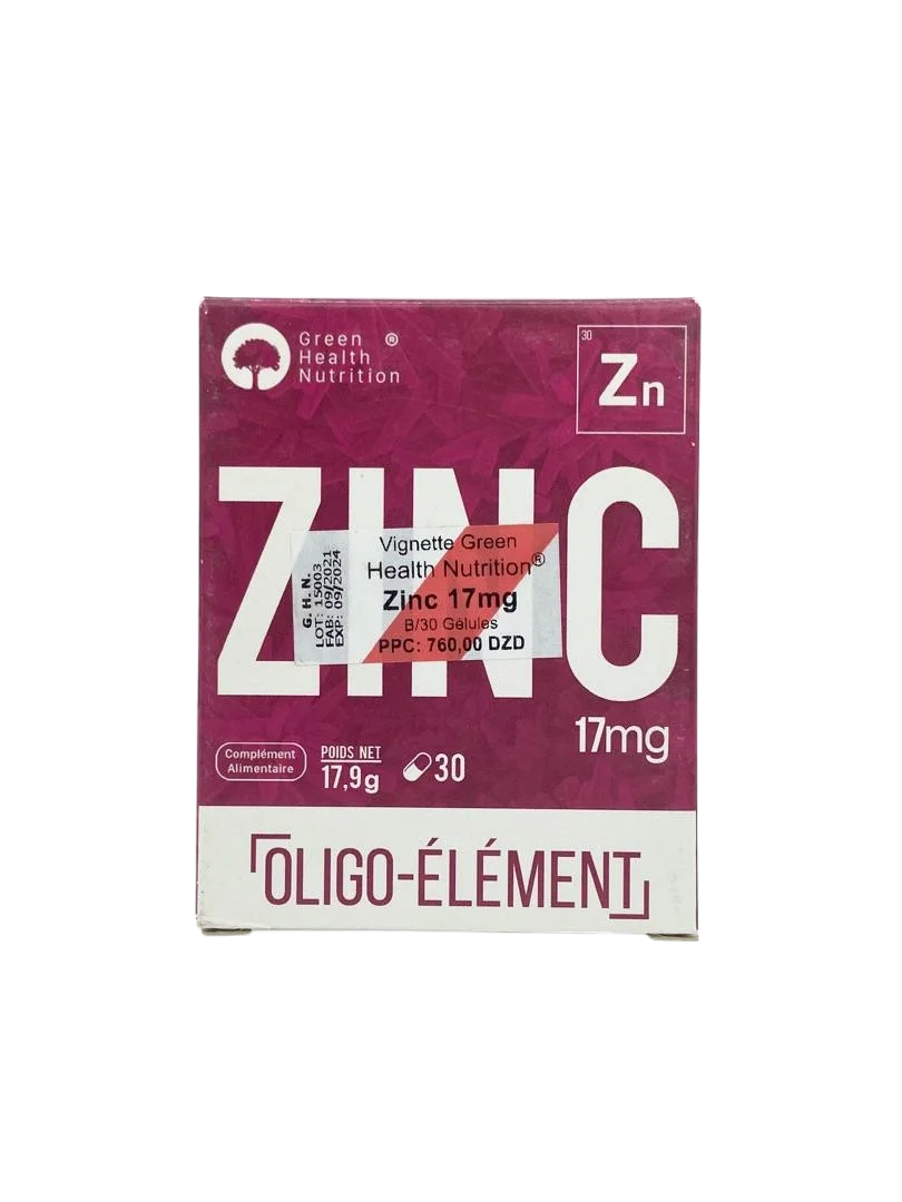 GHN Zinc Oligo-élément 17 mg 30 Capsules